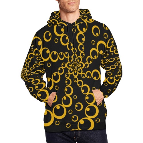 Golden Crop Circle All Over Print Hoodie for Men (USA Size) (Model H13)