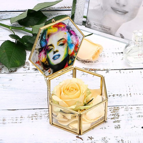 Grafitti marilyn Hexagon Glass Jewelry Box