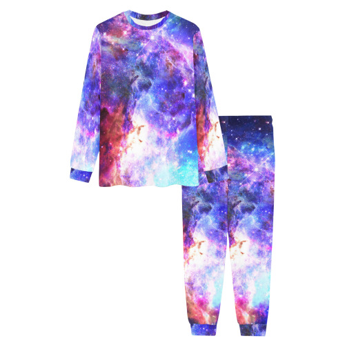 Mystical fantasy deep galaxy space - Interstellar cosmic dust Men's All Over Print Pajama Set with Custom Cuff