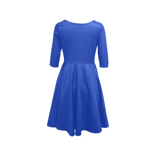color Egyptian blue Half Sleeve Skater Dress (Model D61)