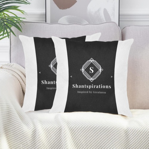 Shantspirations Pillows Linen Zippered Pillowcase 18"x18"(Two Sides&Pack of 2)