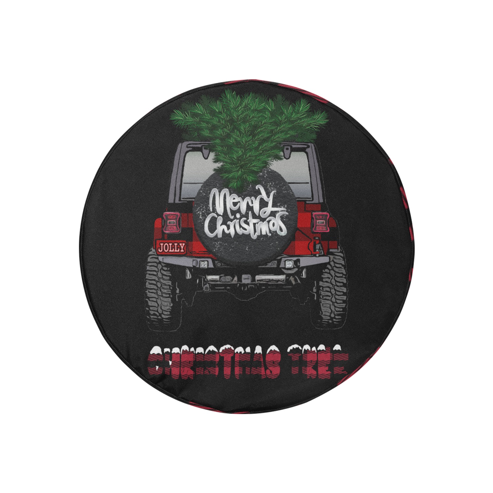 ChristmastreeJeep-30 in tire cover 30 Inch Spare Tire Cover