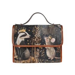 Badger Mouse Satchel Handbag Waterproof Canvas Bag-Brown (All Over Print) (Model 1641)
