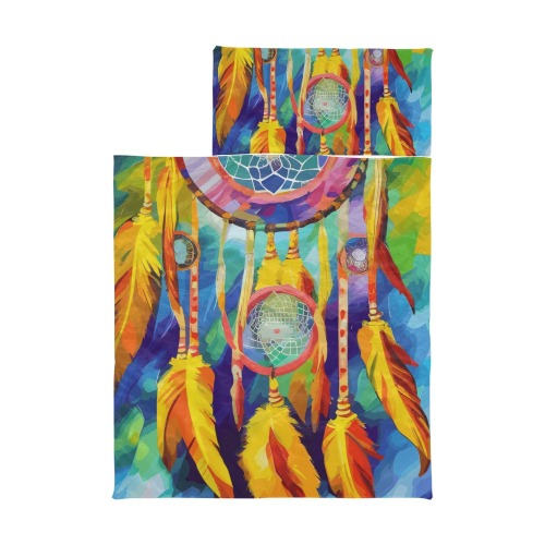 Colorful traditional magical dreamcatcher art. Kids' Sleeping Bag