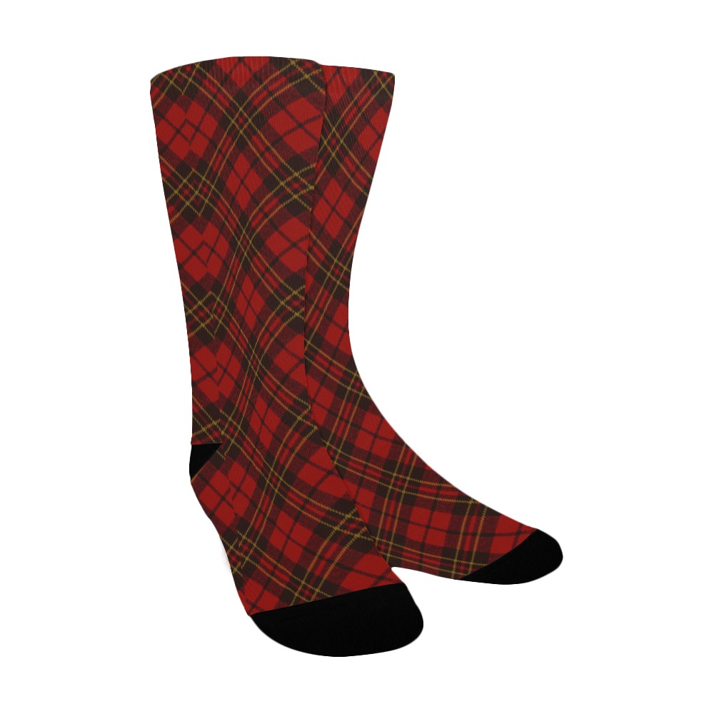 Red tartan plaid winter Christmas pattern holidays Custom Socks for Women