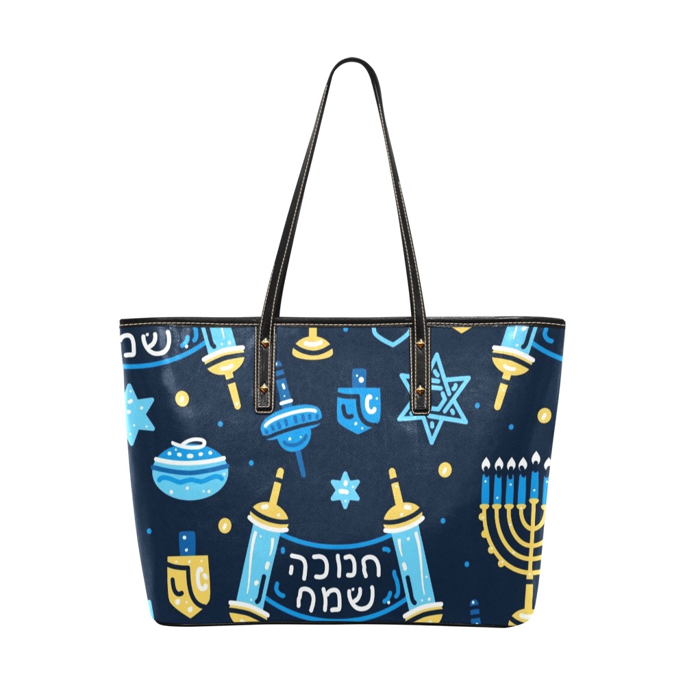 Hanukkah Tote Bag Chic Leather Tote Bag (Model 1709)