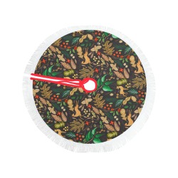 Christmas Nature Thick Fringe Christmas Tree Skirt 36"x36"
