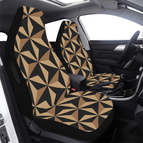 Sacred Geometry brown and black Car Seat Cover Airbag Compatible (Set of 2)