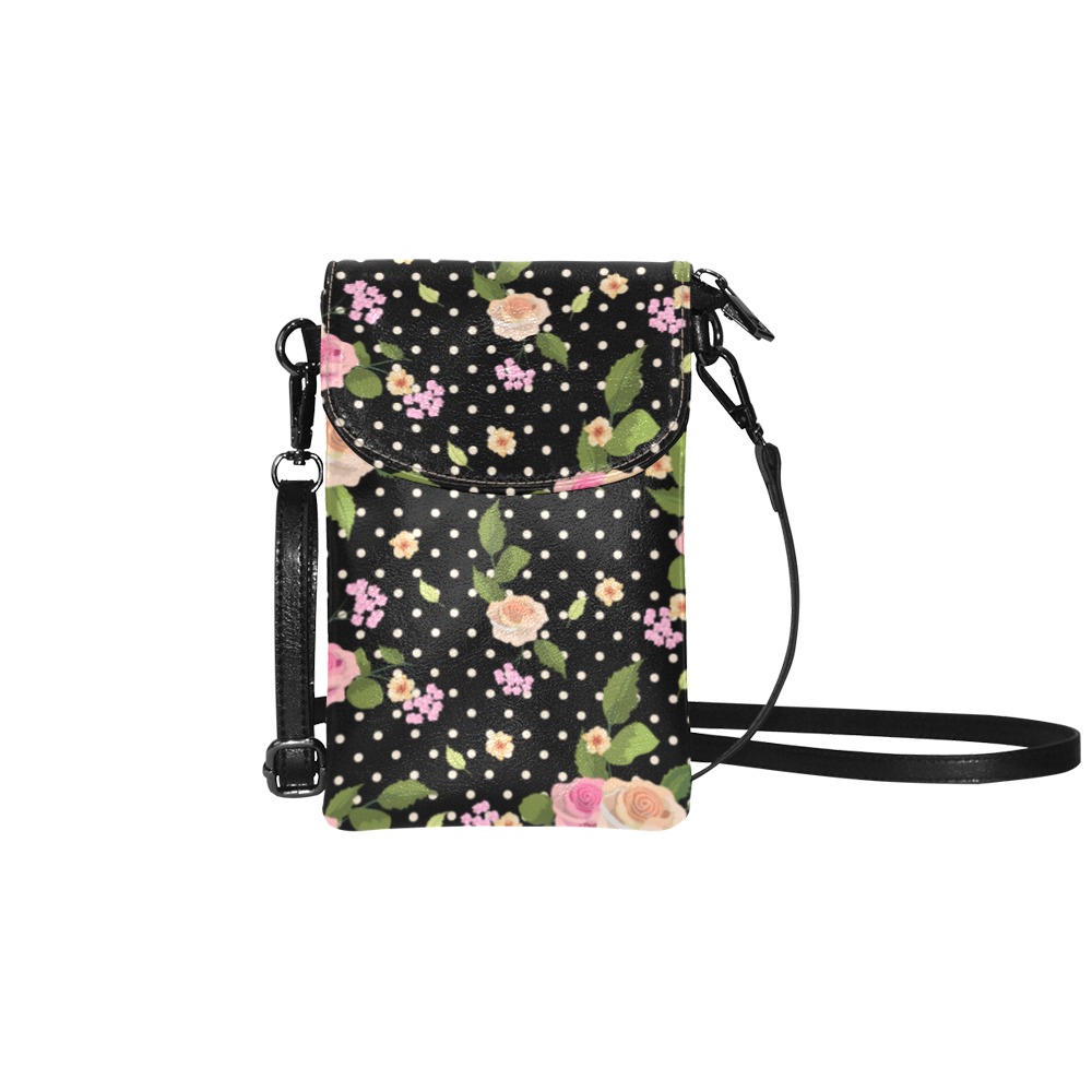 Vintage Floral and Polka Dots Cell Phone Wallet Small Cell Phone Purse (Model 1711)
