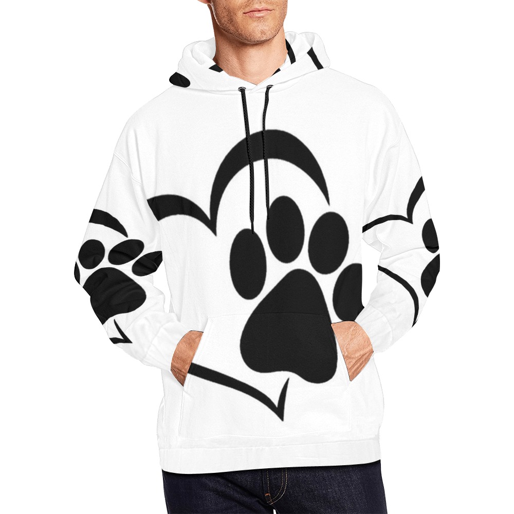 Puppy Paws White by Fetishworld All Over Print Hoodie for Men (USA Size) (Model H13)
