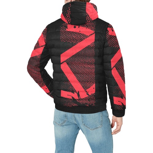 KD RED SUPRIME Men's Padded Hooded Jacket (Model H42)