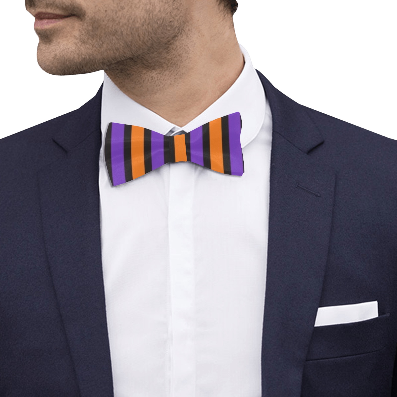 Orange and Purple Stripes Custom Bow Tie