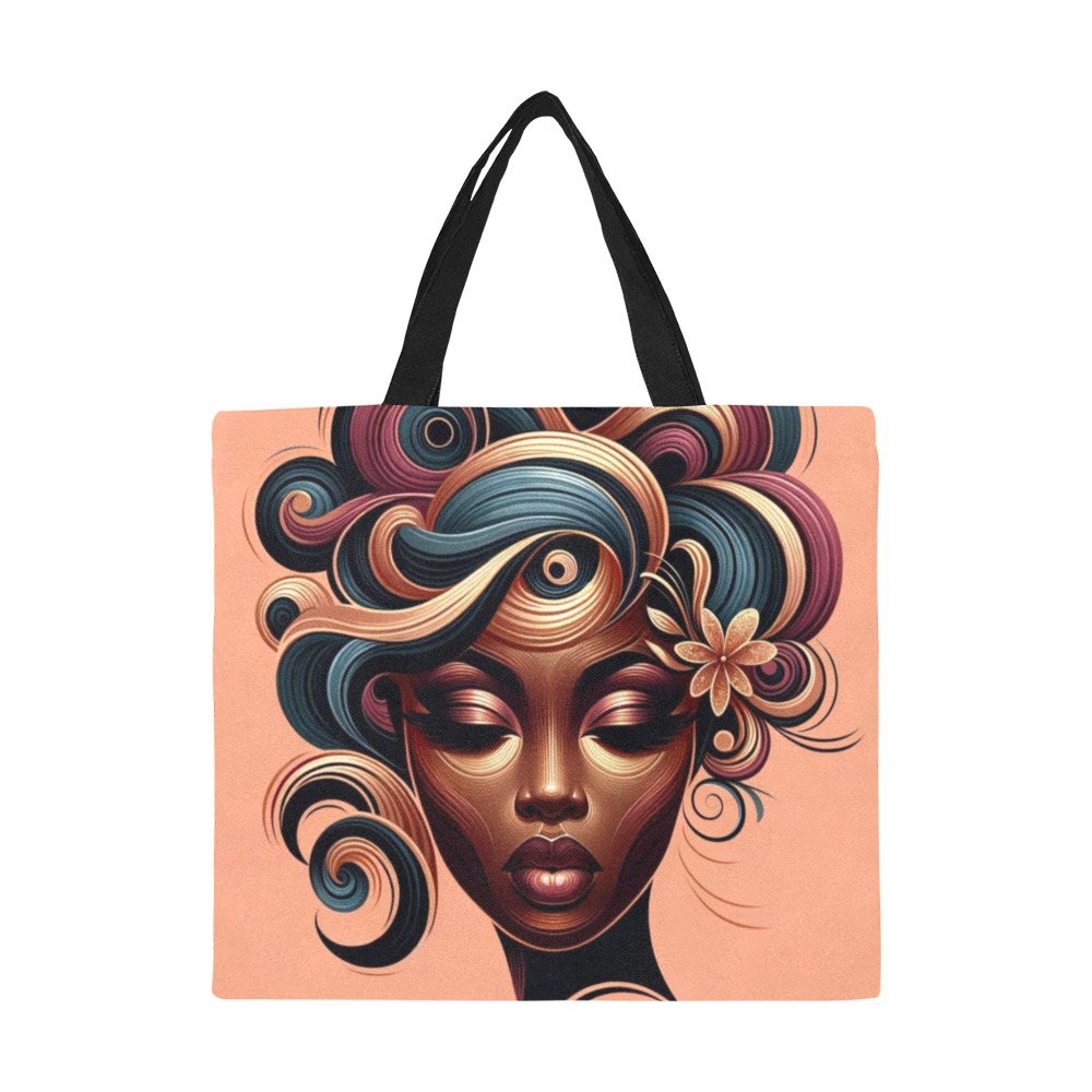 Beautiful Face Tote All Over Print Canvas Tote Bag/Large (Model 1699)