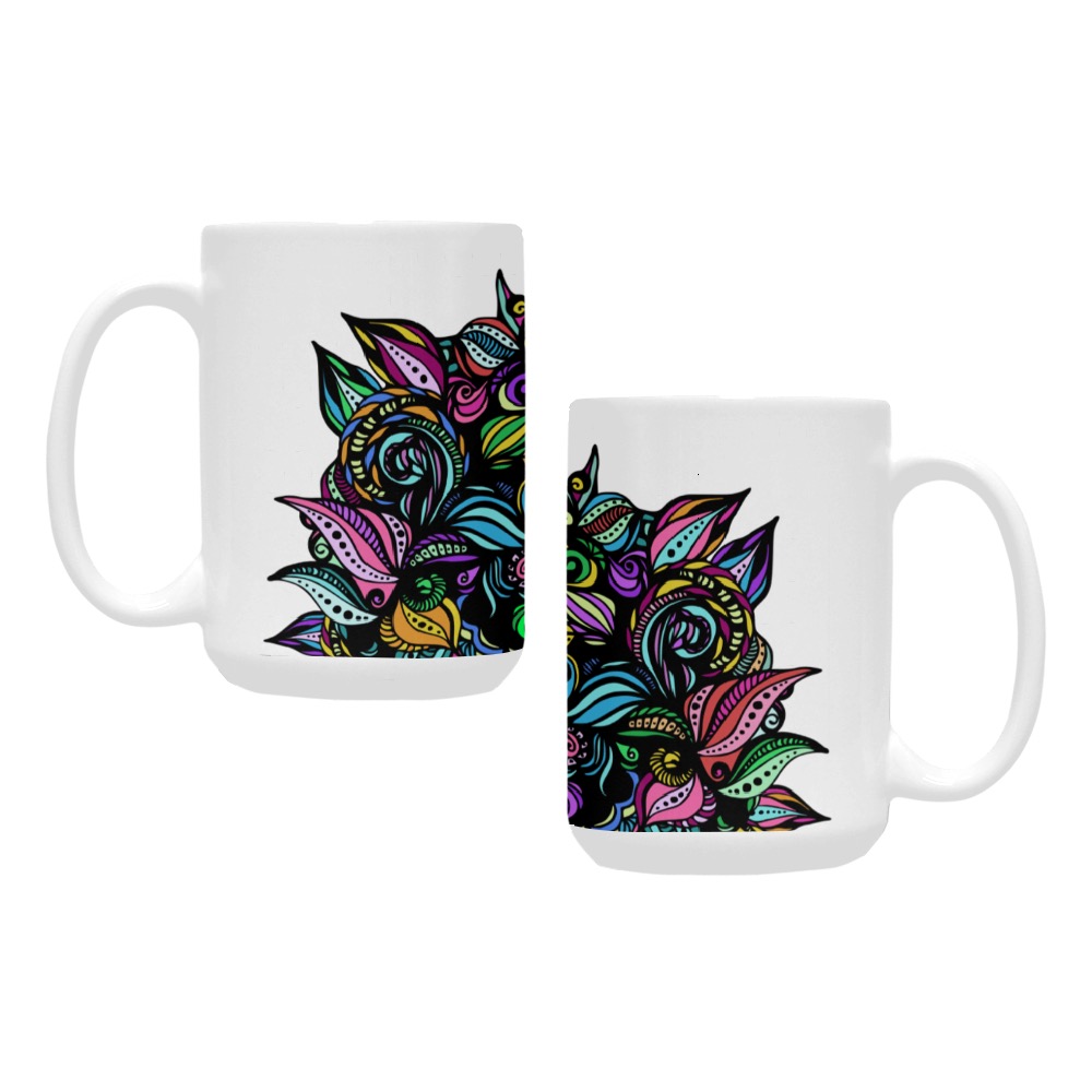 Whimsical Blooms Custom Ceramic Mug (15OZ)