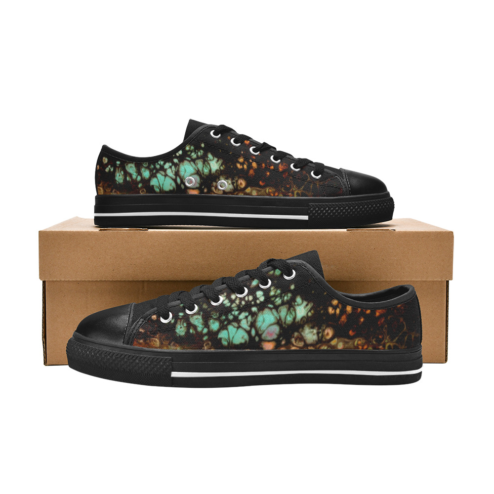Rainbow Marble Women's Classic Canvas Shoes (Model 018)