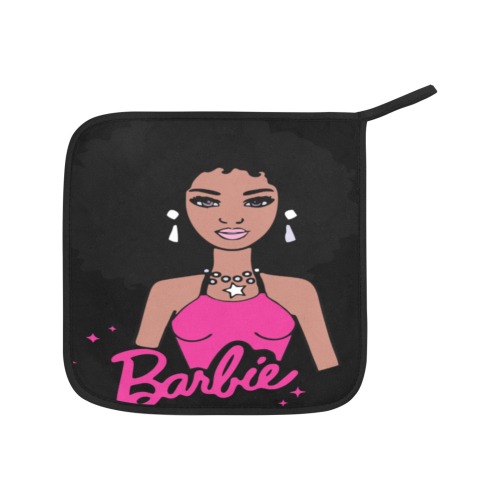 Afro Barbie Pot Holder Set Oven Mitt & Pot Holder