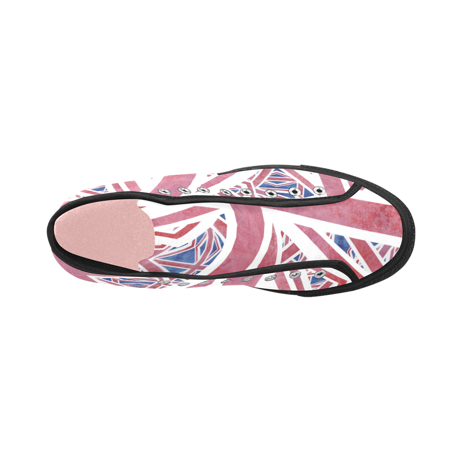 Abstract Union Jack British Flag Collage Vancouver H Women's Canvas Shoes (1013-1)