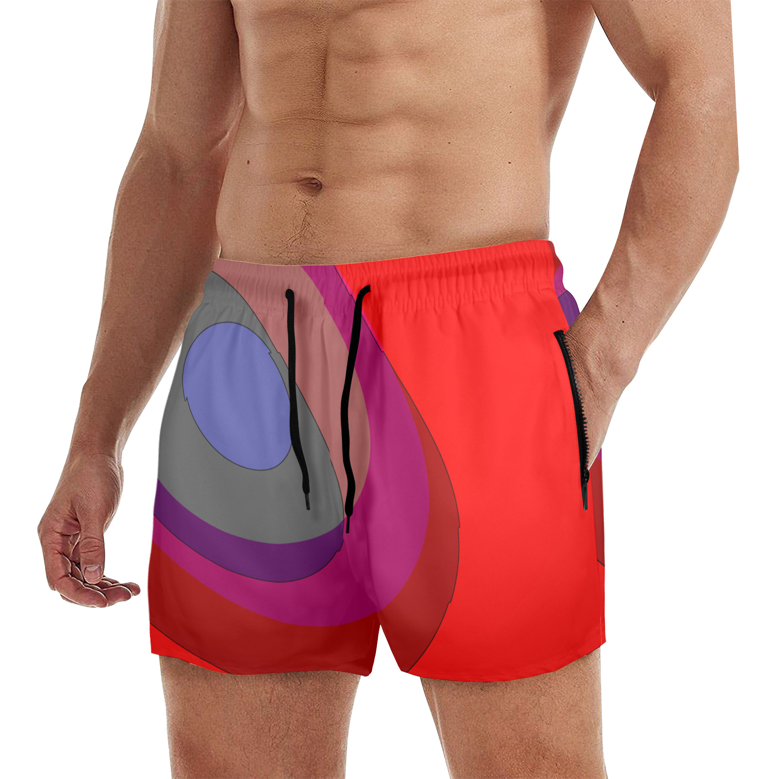 Red Abstract 714 Men's Quick Dry Shorts (Model L70)