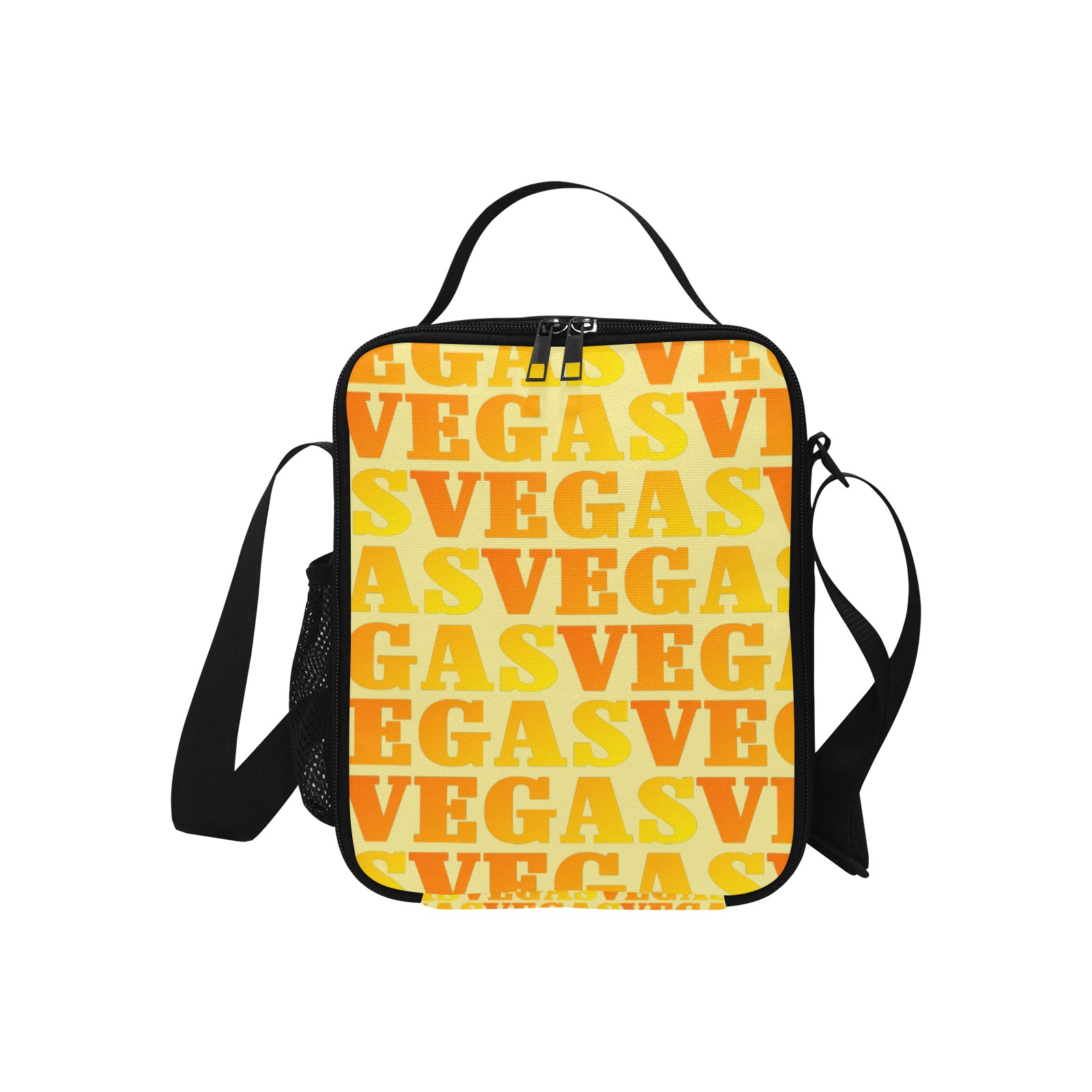 Golden Las VEGAS / Yellow All Over Print Crossbody Lunch Bag for Kids (Model 1722)