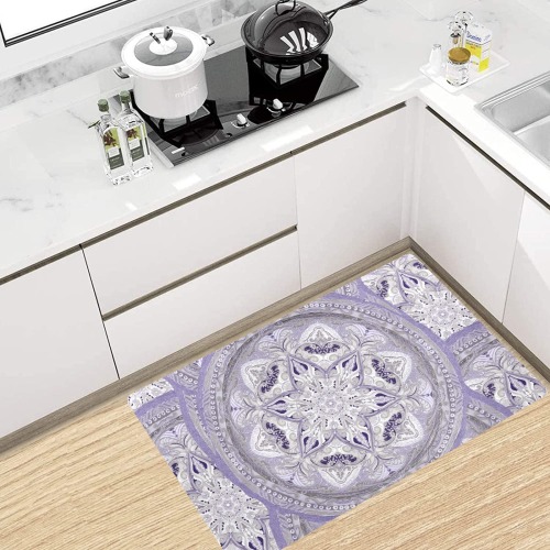 embroidery-pale purple and beige Kitchen Mat 32"x20"