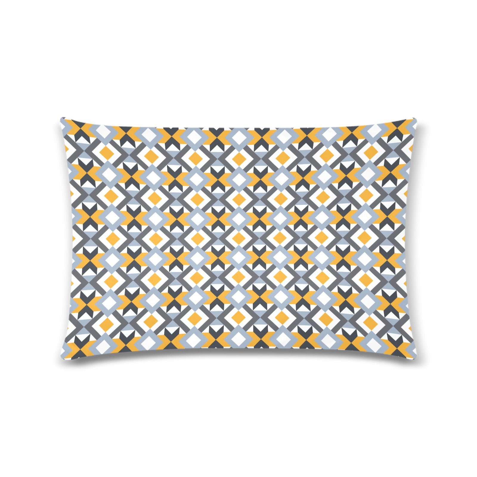 Retro Angles Abstract Geometric Pattern Custom Zippered Pillow Case 16"x24"(Twin Sides)
