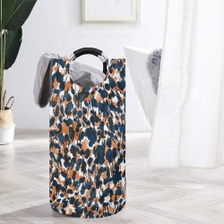 Dots brushstrokes animal print Round Laundry Bag