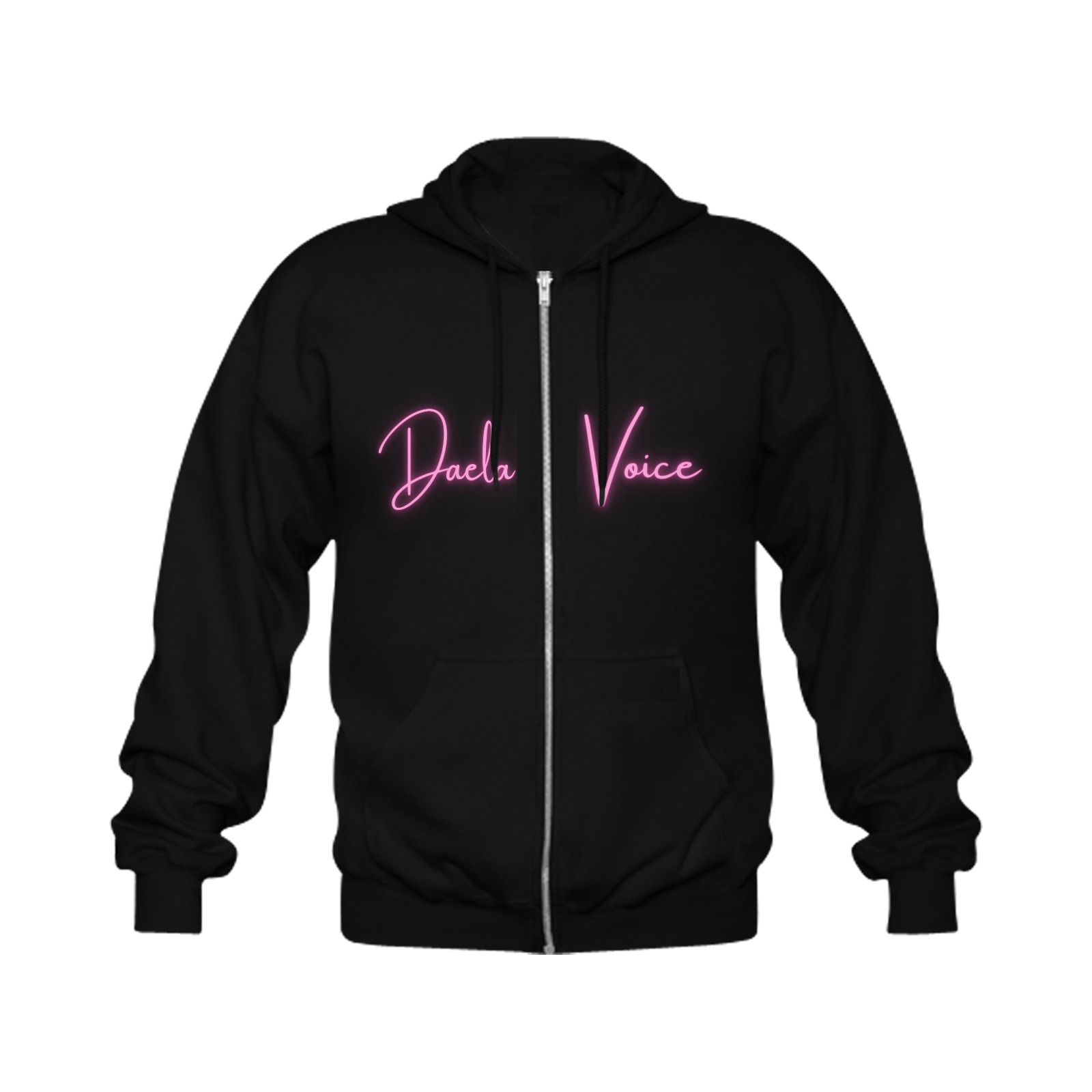 Zip it Up (Black) Gildan Full Zip Hooded Sweatshirt (Model H02)