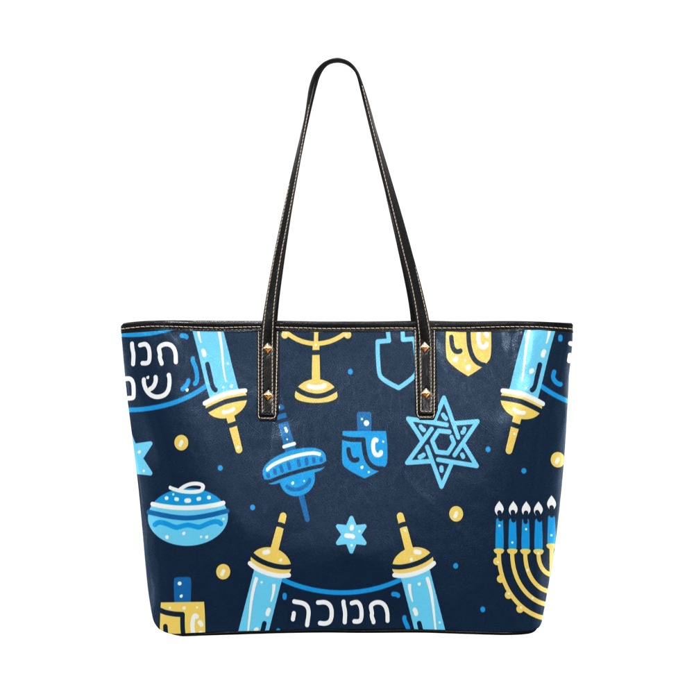 Hanukkah Tote Bag Chic Leather Tote Bag (Model 1709)