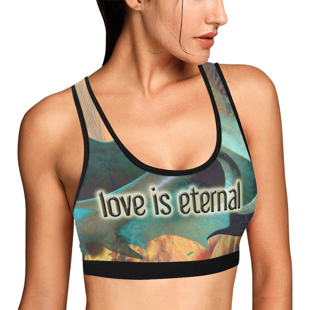 love is eternal sports bra Women's All Over Print Sports Bra (Model T52)