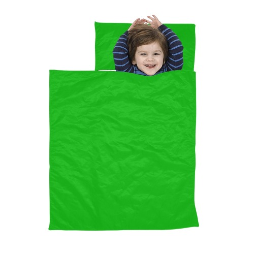 Merry Christmas Green Solid Color Kids' Sleeping Bag