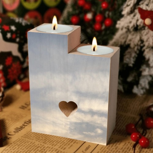Rippled Cloud Collection Wooden Candle Holder (Without Candle)