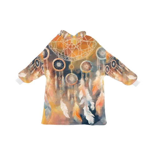 Dreamcatcher in the air. Warm pastel colors art. Blanket Hoodie for Women