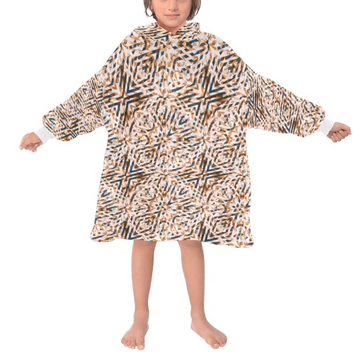 Geometric vintage mosaic 23 Blanket Hoodie for Kids