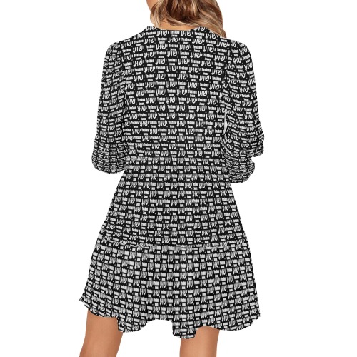 Yeshua pattern flow dress V-Neck Loose Fit Dress (Model D62)