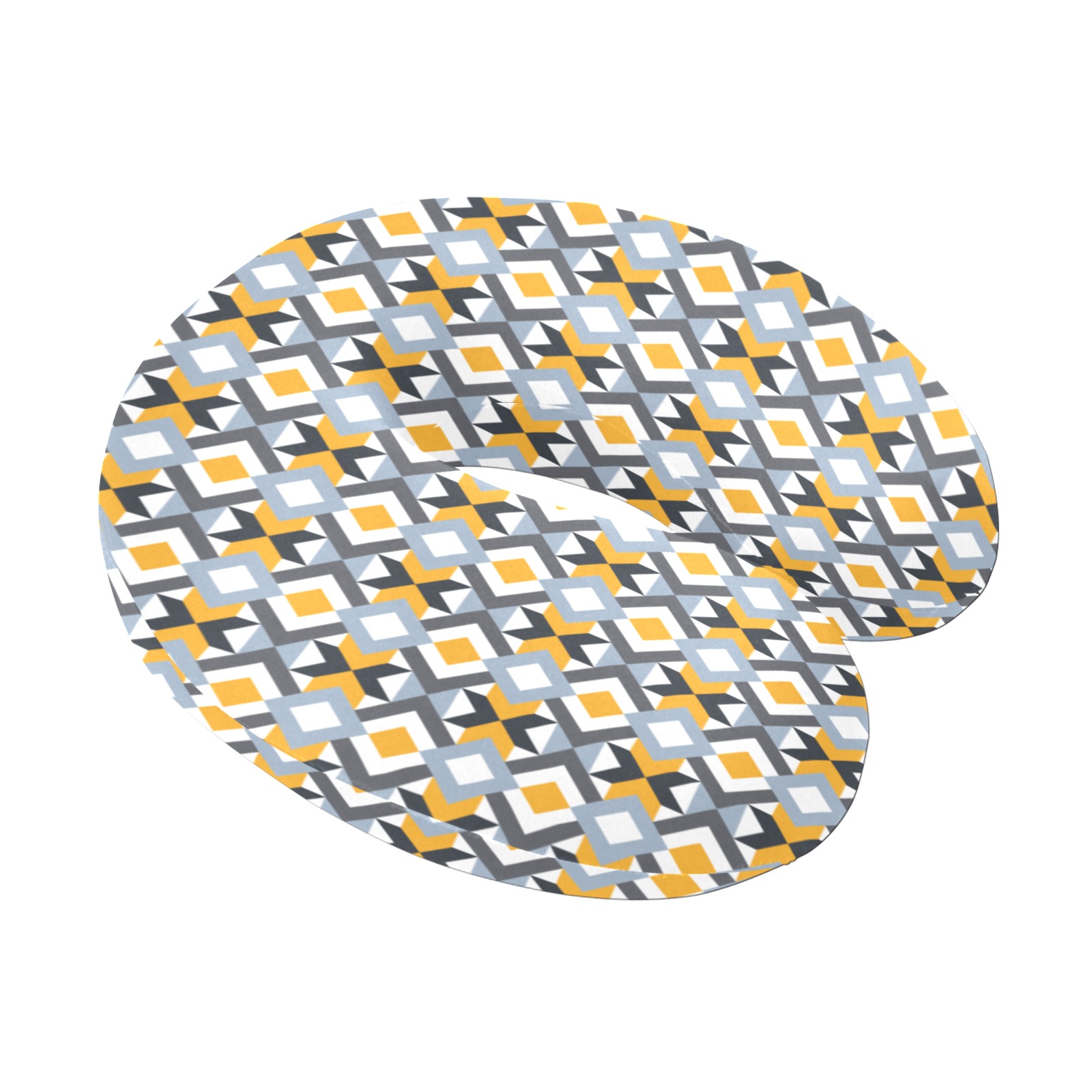 Retro Angles Abstract Geometric Pattern U-Shape Travel Pillow