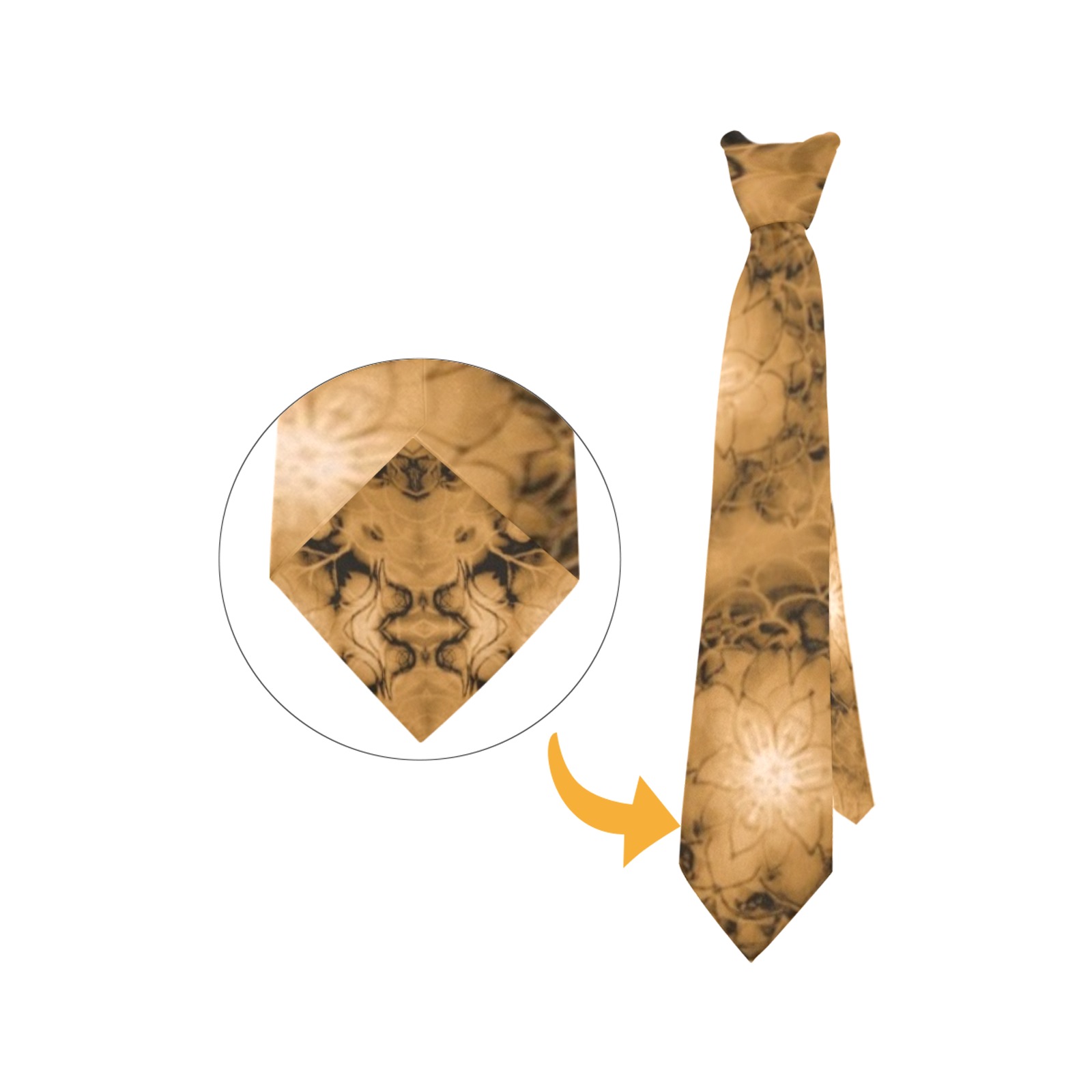 Nidhi decembre 2014-pattern 7-44x55 inches-brown Custom Peekaboo Tie with Hidden Picture