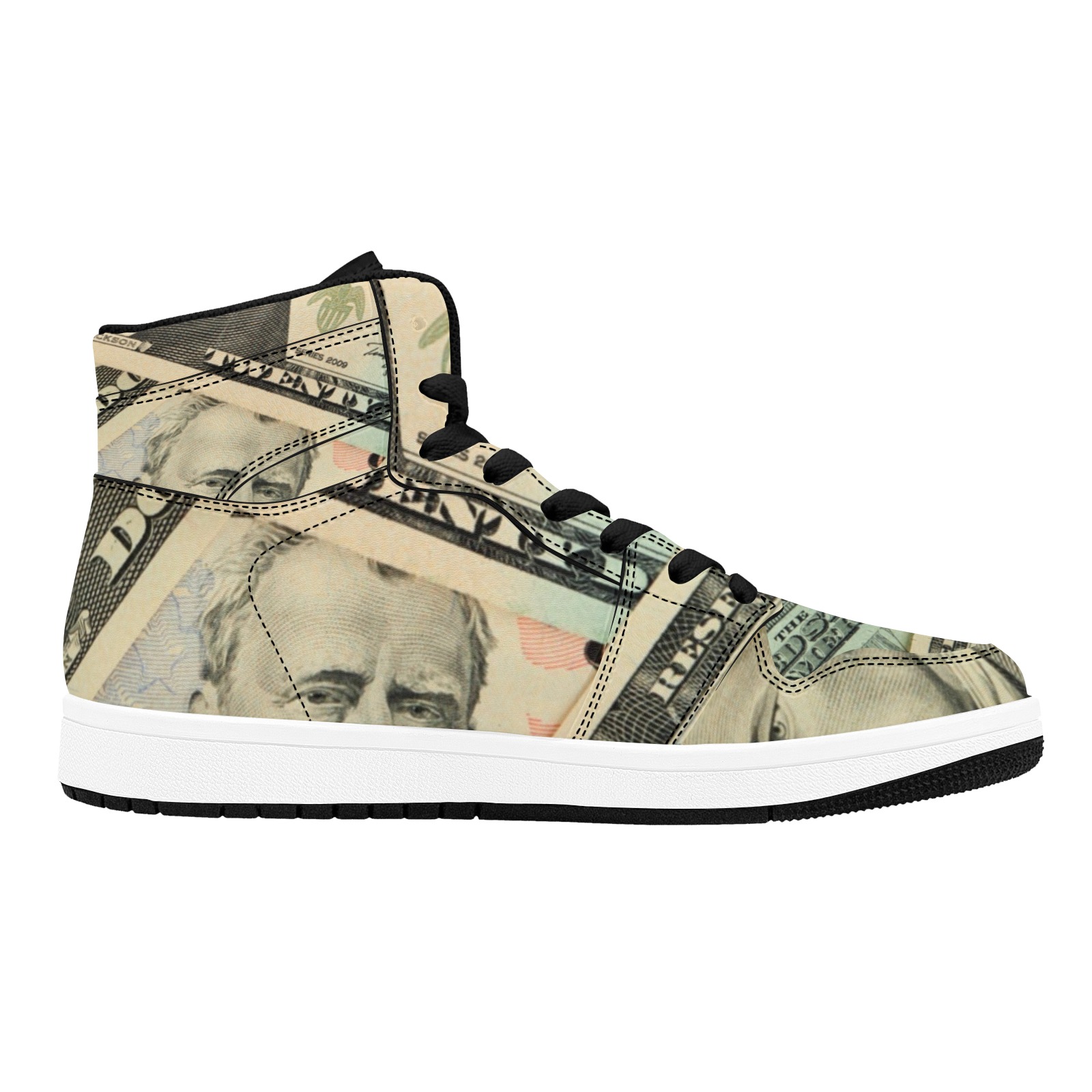 US PAPER CURRENCY Unisex High Top Sneakers (Model 20042)