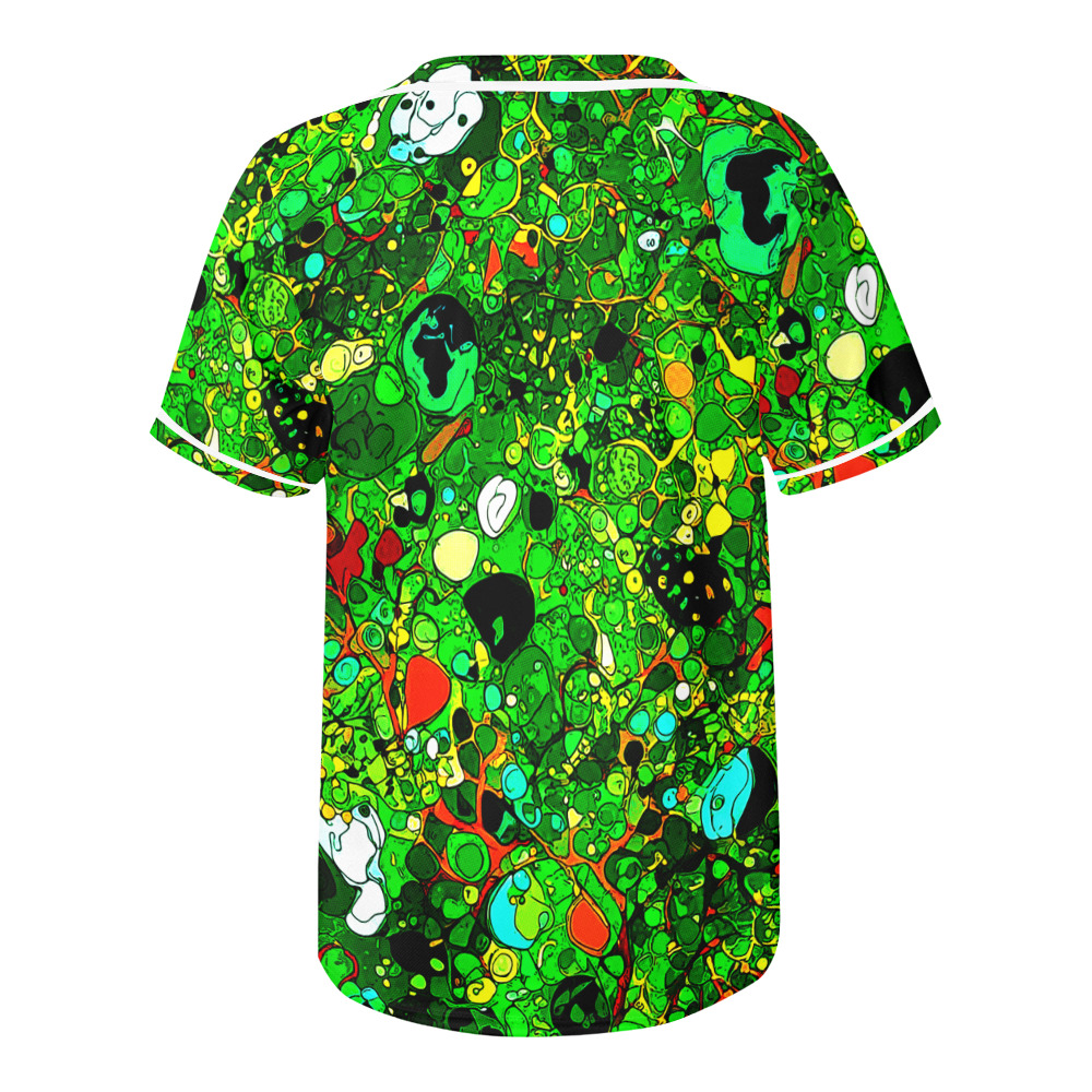 Green Abstract Art 409 All Over Print Baseball Jersey for Men (Model T50)