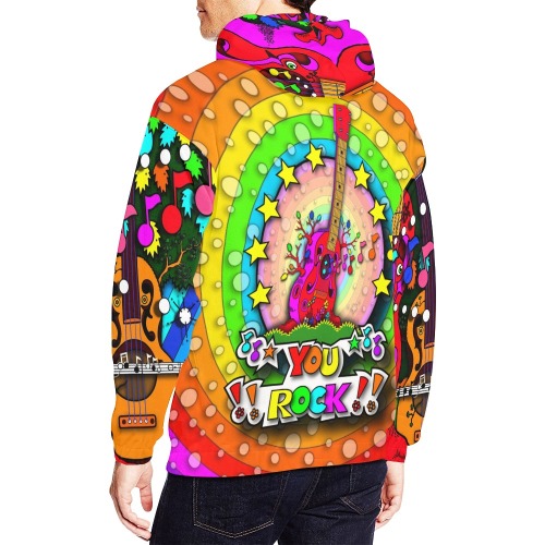 ITEM 35  _  HOODIE - YOU ROCK - GUITAR TREE FOREST All Over Print Hoodie for Men (USA Size) (Model H13)