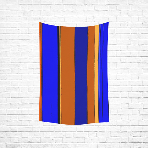 Abstract Blue And Orange 930 Polyester Peach Skin Wall Tapestry 40"x 60"