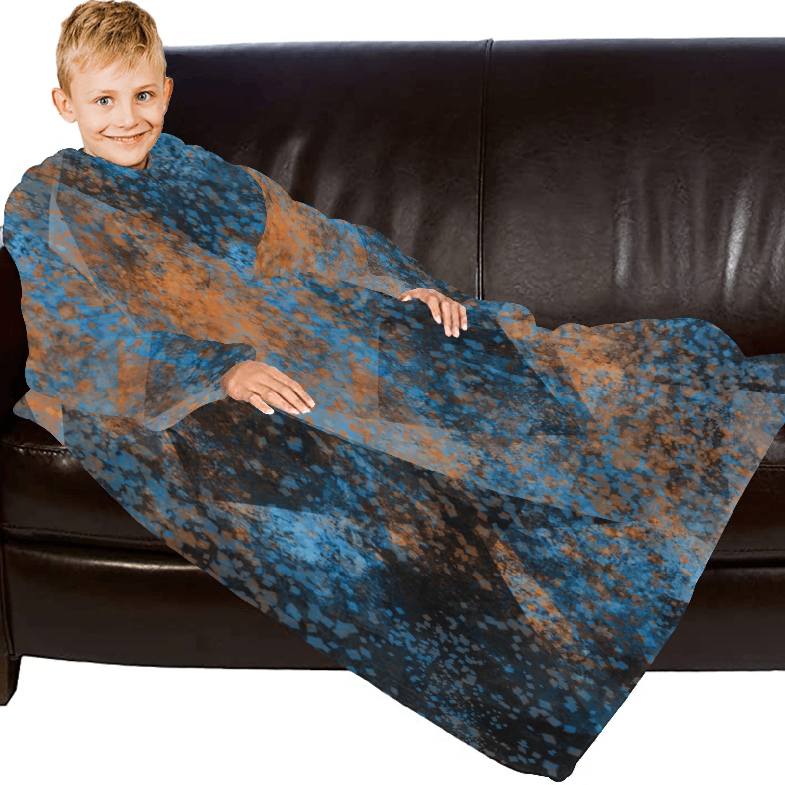 RusticTomorrow Blanket Robe with Sleeves for Kids