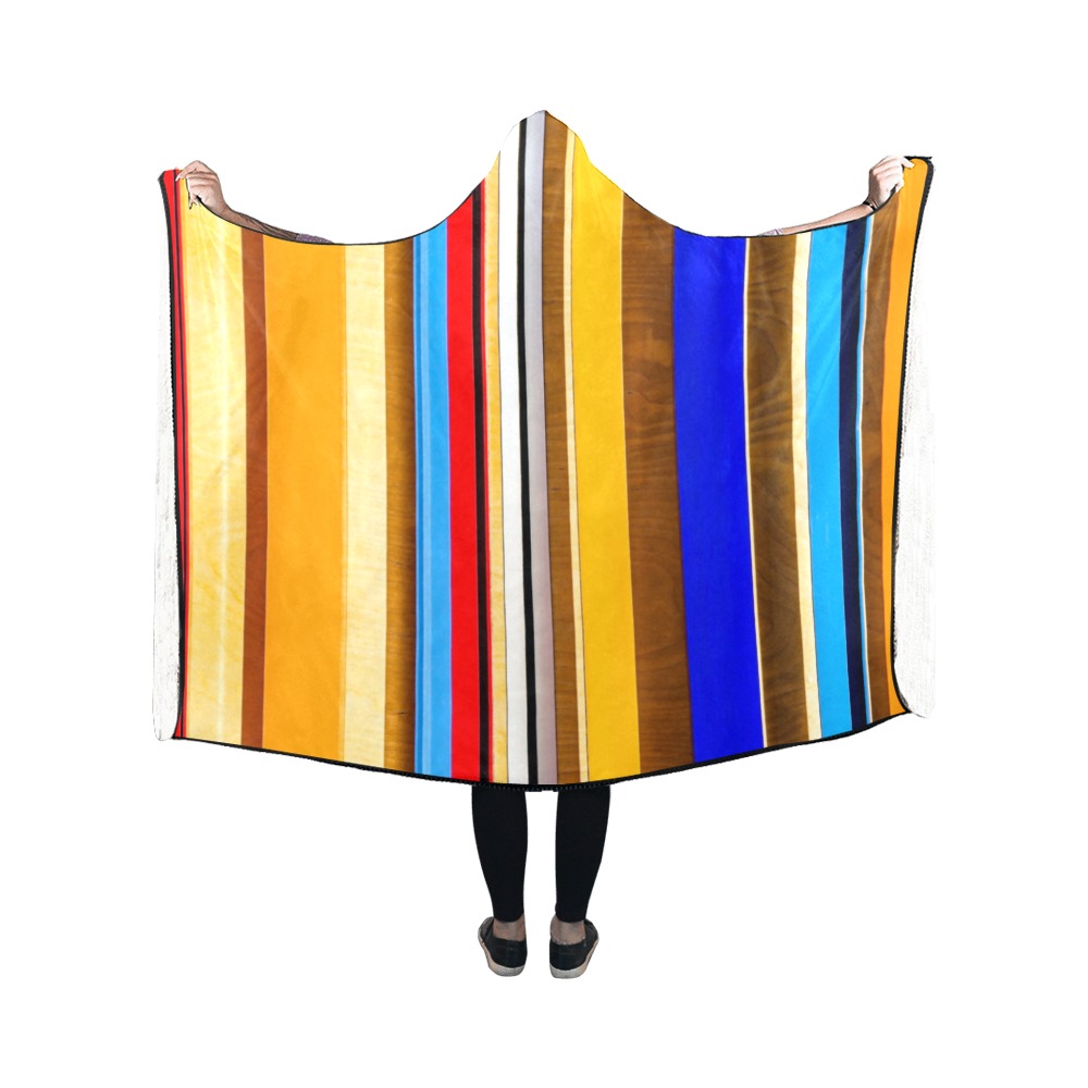 Colorful abstract pattern stripe art Hooded Blanket 50''x40''