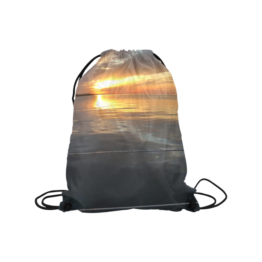 Pier Sunset Collection Medium Drawstring Bag Model 1604 (Twin Sides) 13.8"(W) * 18.1"(H)