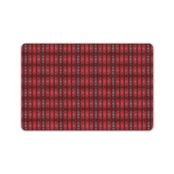 red and black intricate  repeating pattern Doormat 24"x16" (Black Base)