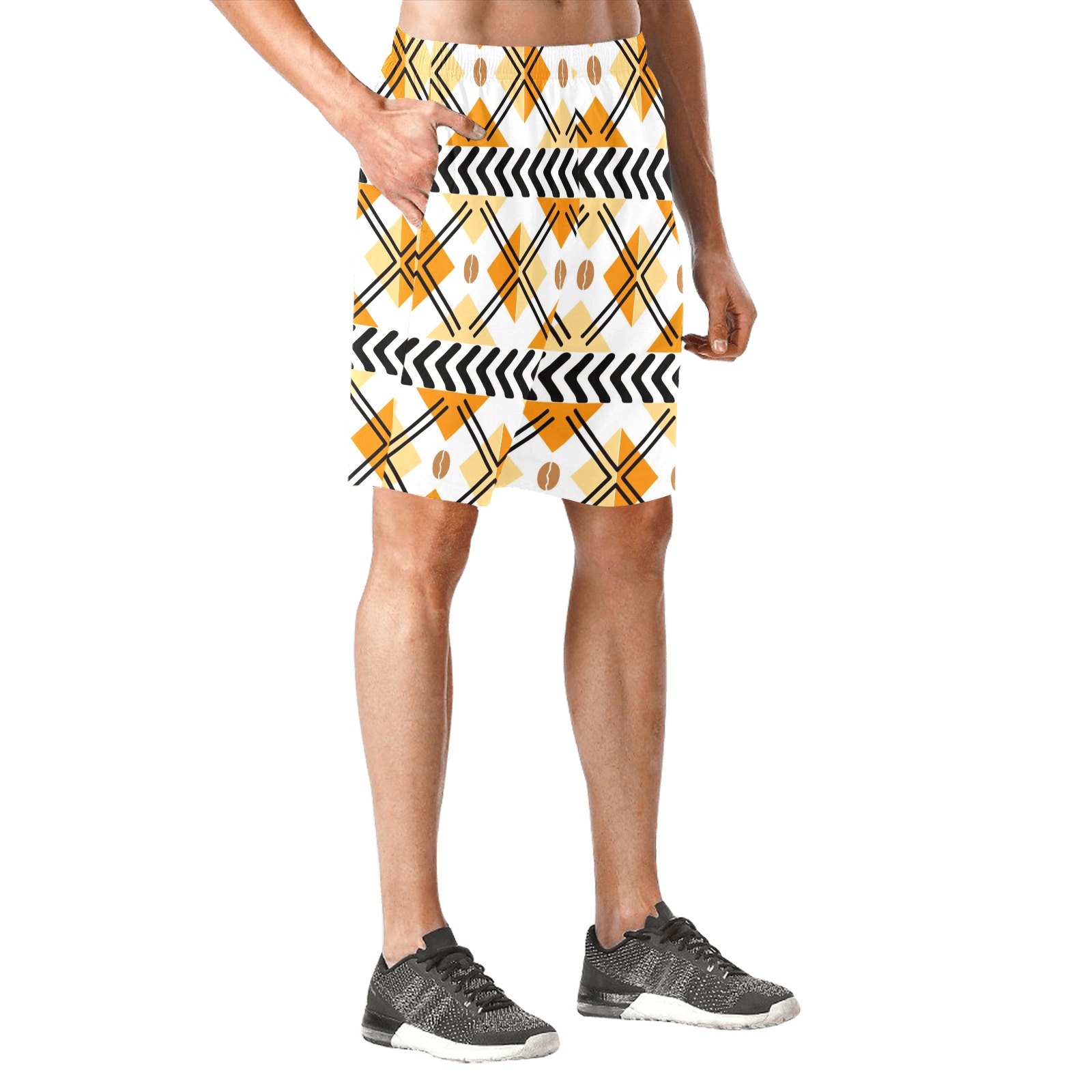 Bogolan Shorts Men's All Over Print Elastic Beach Shorts (Model L20)