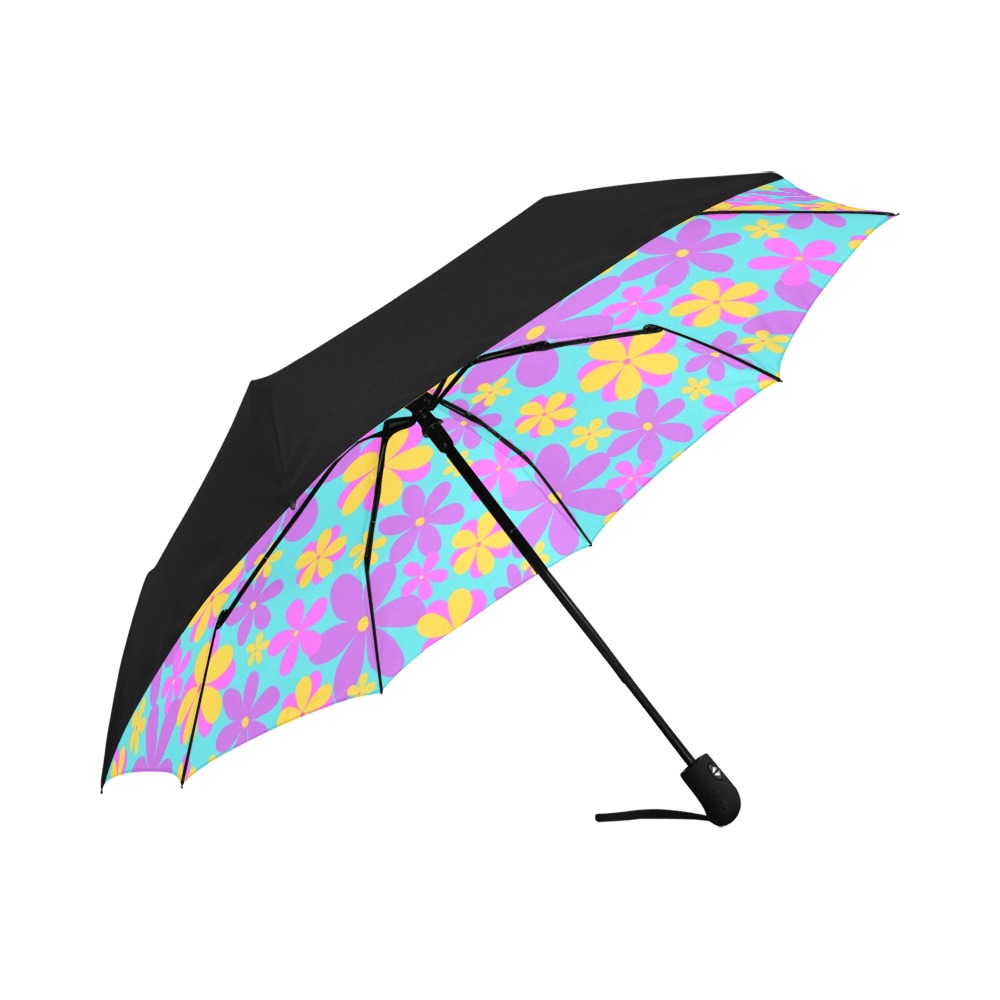 Pastel Petal Pattern Anti-UV Auto-Foldable Umbrella (Underside Printing) (U06)