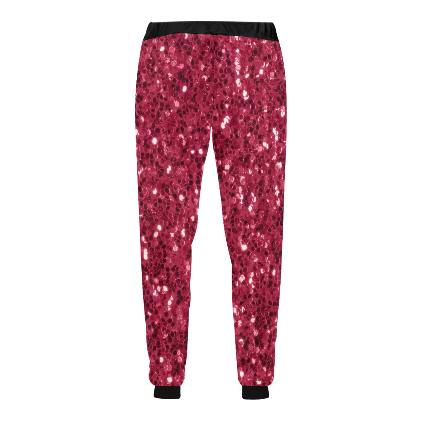 Magenta dark pink red faux sparkles glitter Unisex All Over Print Sweatpants (Model L11)