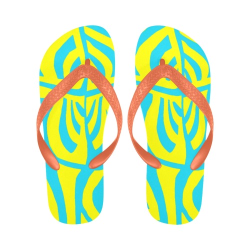 aaa yellow lb Flip Flops for Men/Women (Model 040)