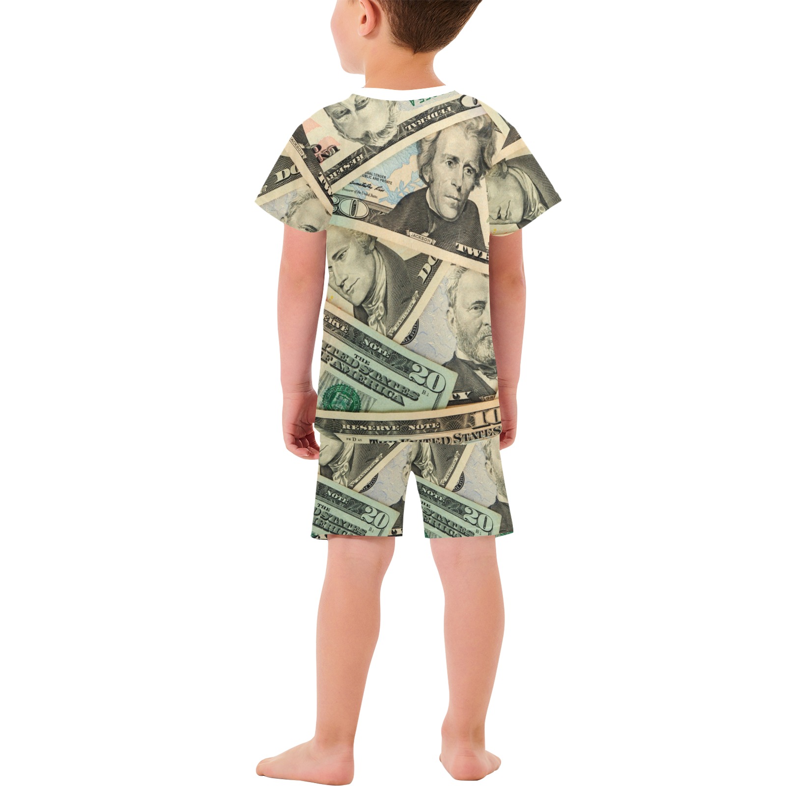 US PAPER CURRENCY Little Boys' Short Pajama Set