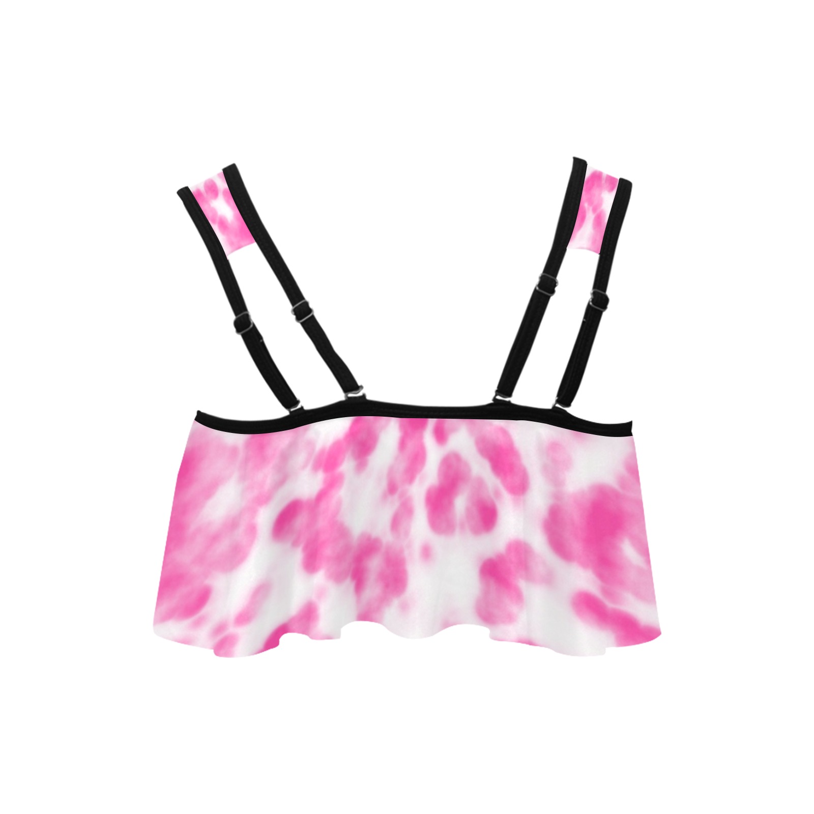 Pink Tie-dye Flounce Bikini Top (Model S24)